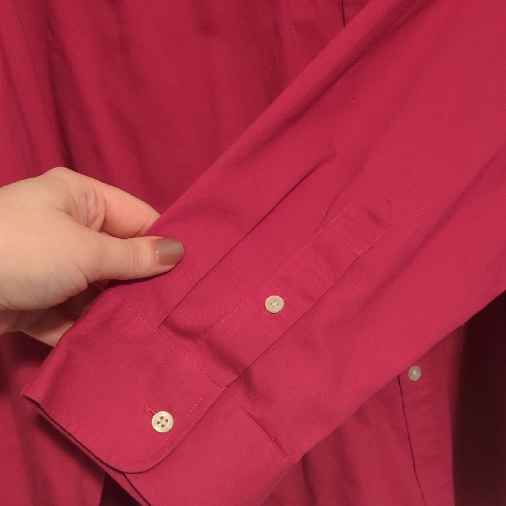 Lauren Ralph Lauren Women's Magenta Button Down Shirt XXL - Picture 4 of 6